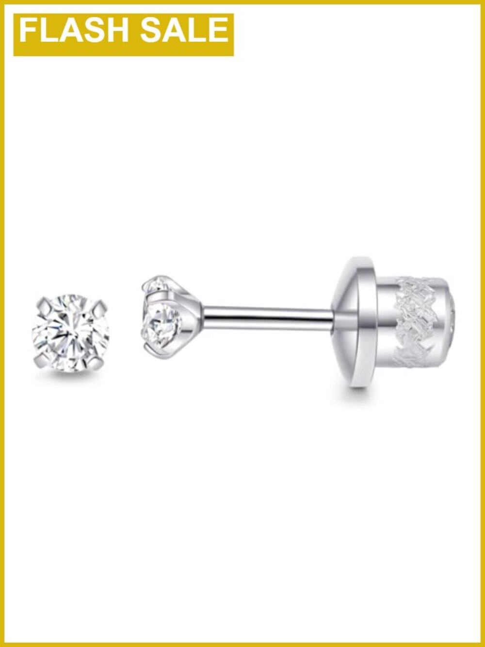 Moissanite Stud Earrings Screw Back Hypoallergenic Titanium D Color VVS1